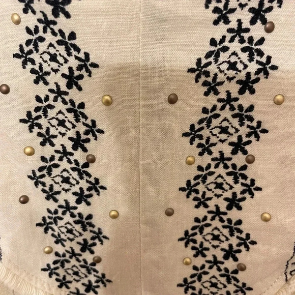 Knox Rose distressed hem sleeveless linen embroidered boho hippie western XL - Picture 10 of 10